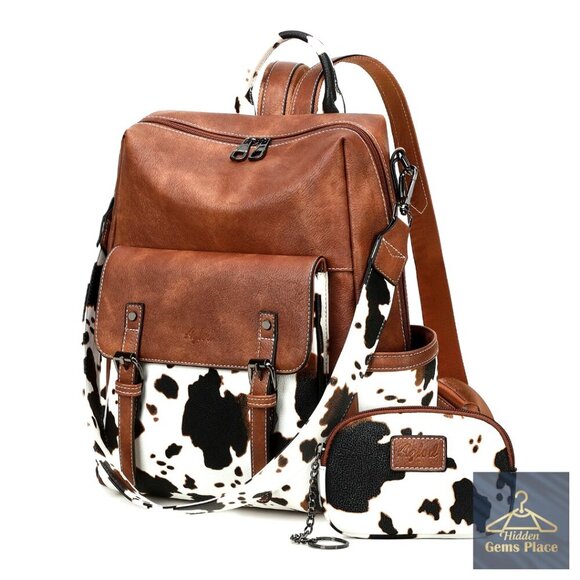 PU Leather Backpack Purse for Women with Laptop Compartment Convertible main image 6